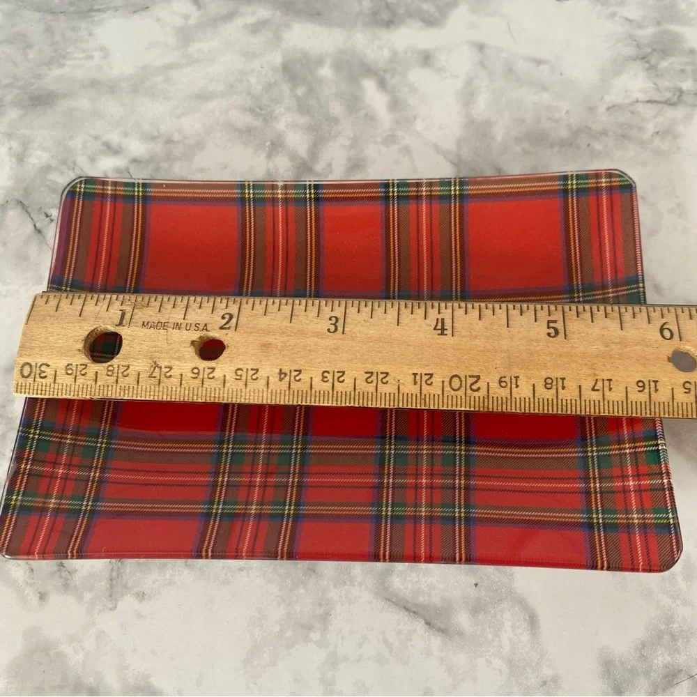 Red Plaid Decorative Soap Dish